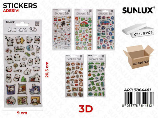 Sunlux Stickers Adesivi 3D Ass. 9*20.5Cm
