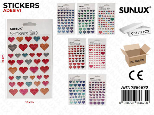 Sunlux Stickers Adv 3D Ass. 10*19Cm /Pz Da 12**