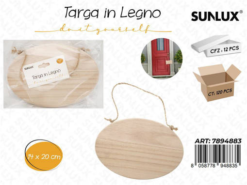 Targa In Legno C/ Cordoncino 20*14 Cm /Pz Da 12**