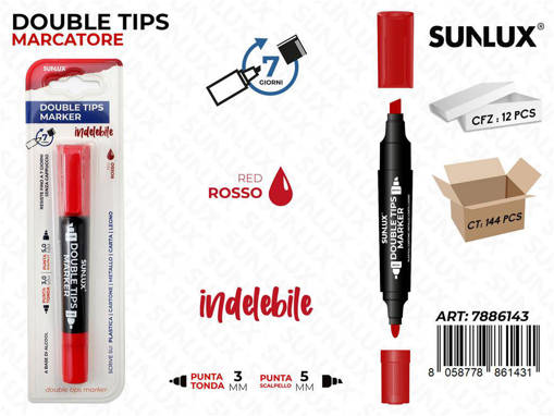 Sunlux - Double Tips Marker Rosso 3-5Mm /Pz Da 12** 7886143