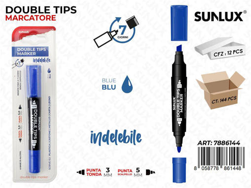 Sunlux - Double Tips Marker Blu 3-5Mm /Pz Da 12** 7886144