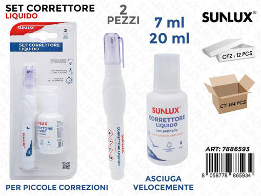 Sunlux - Correttore Liquido 2Pcs Ass. 7-20Ml 7886593