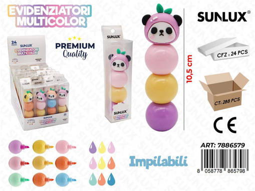 Sunlux - Sunlux Evidenzatori Multicolor Impilabili 10.5Cm 7886579