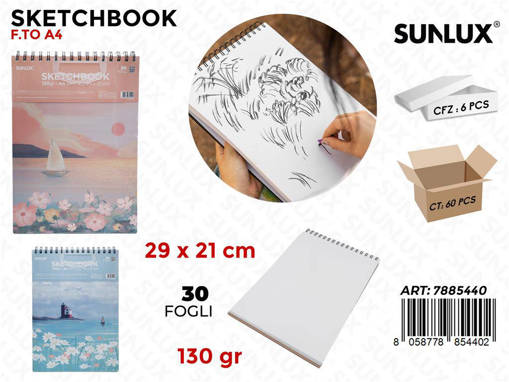 Sunlux - Sketchbook Ass. A4 29*21Cm 30F 130Gr. 7885440