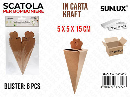 Sunlux Scatola Bomb. Kraft 6Pcs 5*5*15Cm