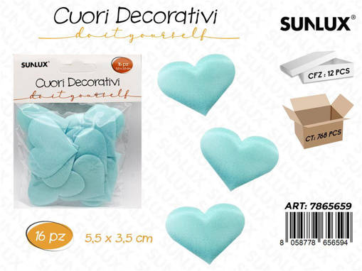 Cuori Decorativi Tiffany 16Pcs 5.5*3.5Cm/ Pz Da 12**