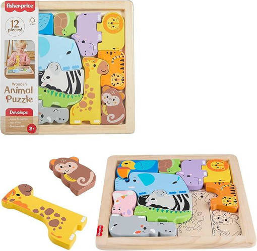 Mattel - Fisher-Price  - Fisher-Price Wood Puzzle degli Animali JFG10
