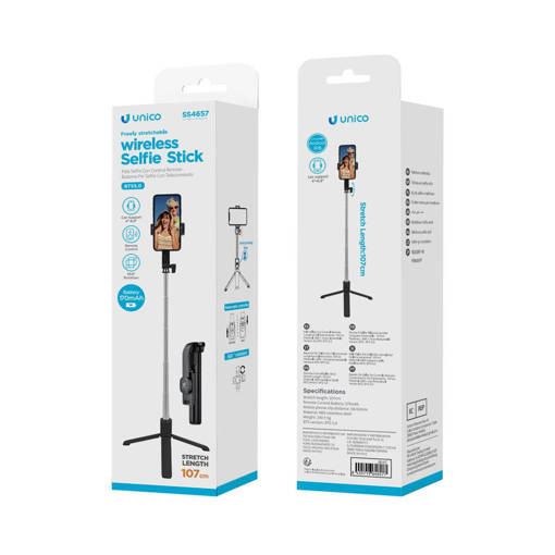 Unico SS4657 Bluetooth selfie stick retractable 107cm 170mAh black ROHS