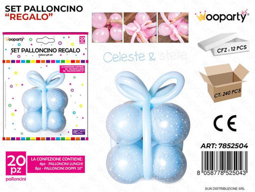 Wooparty Set Palloncino Regalo Cel. *Stelle 20Pcs /Pz Da 12**