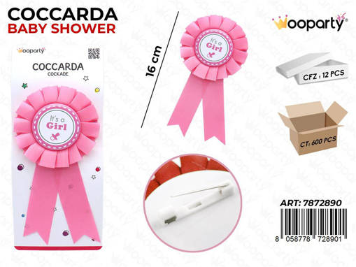 Wooparty Coccarda Girl Rosa 16Cm
