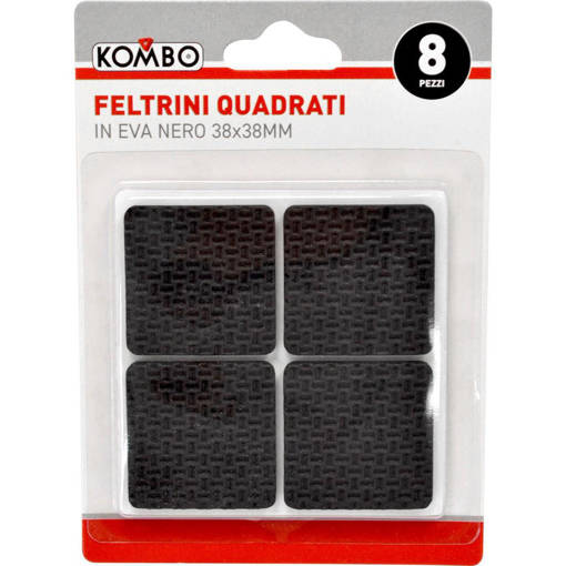 Kombo Set 8 Pz Feltrini Quadrati In Eva Nero 38X38Mm