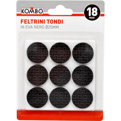 Kombo Set 18 Pz Feltrini Tondi In Eva Nero 25Mm