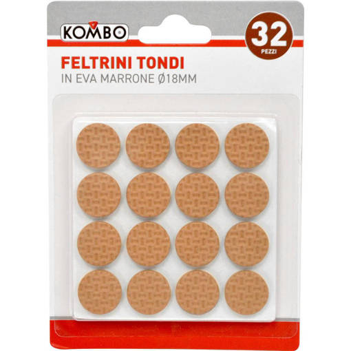 Kombo Set 32 Pz Feltrini Tondi In Eva Marrone 18Mm