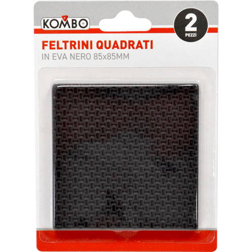 Kombo Set 2 Pz Feltrini Quadrati In Eva Grandi Nero 85X85Mm