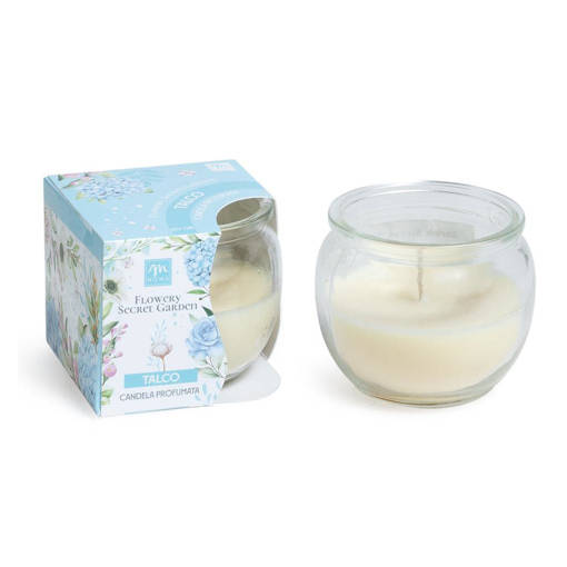 Mercury  Candela In Vetro Al Talco In Cera E Vetro 70G 7,2X7,2Xh.6,2 Cm  In Scatola Regalo, In Espositore Termorettrata