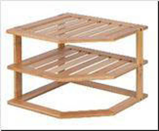 Galileo Mensola Ad Angolo In Bamboo 3 Ripiani 25X25X23