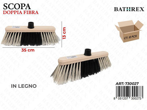 Bathrex Scopa Doppia Fibra Legno