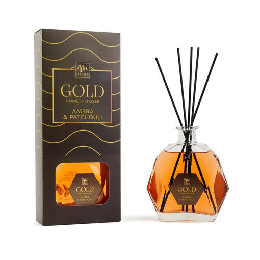 Mercury   Diffusore Di  Fragranza  Con Bottiglia  Esagonale 700  Ml Ambra& Patchouli  Con  Bacchetti In Fibra  + 1  Tester In  Sc