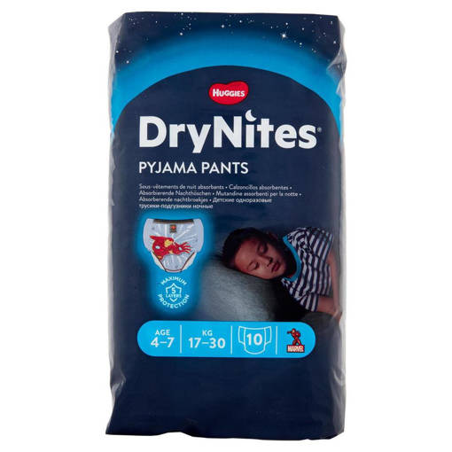 Huggies Drynites Bimbo 4-7 Anni (17-30 Kg), 10 Pannolini