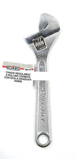 Kombo Chiave Regolabile A Rullino Cromata Con Scala Graduata,  200Mm