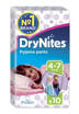 Huggies Drynites Bimba 4-7 Anni (17-30 Kg), 10 Pannolini