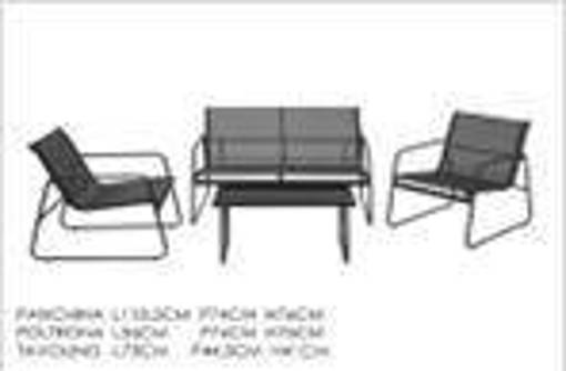 SET PANCHINA C/2 POLTRONE E TAVOLO