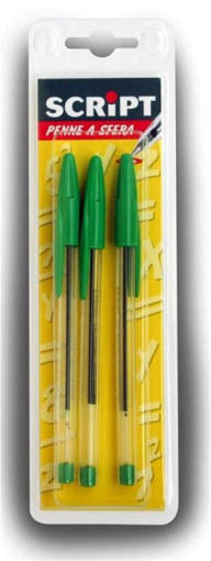SCRIPT PENNA A SFERA 3 PZ VERDE