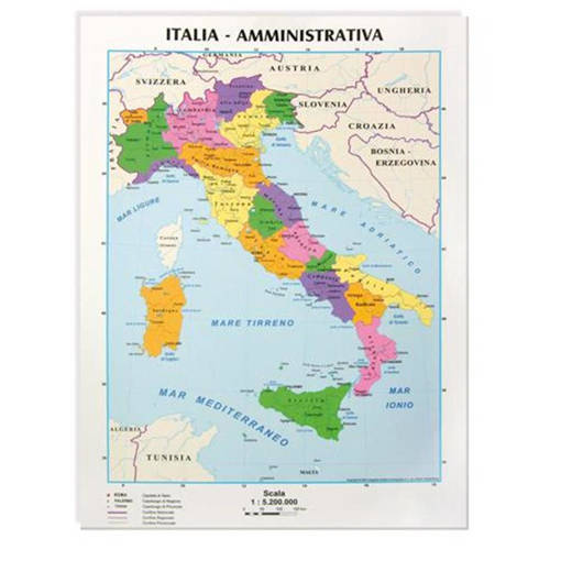 CWR - Carta Geografica Da Banco Cm.21X29,7 - Italia Politica/Fisica  09343