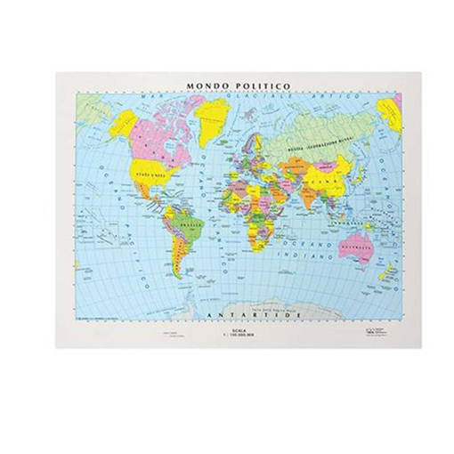 CWR - Carta Geografica Da Banco Cm.21X29,7 - Mondo Politica/Fisica 09350