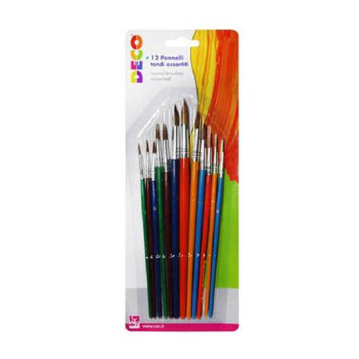CWR - Pennelli Tondi Assortiti - Blister 12 Pz. 08026