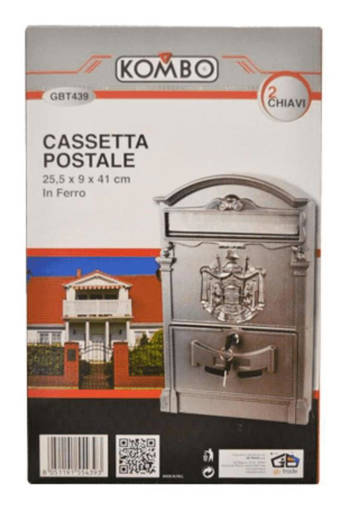 Kombo Cassetta Postale Alluminio Pressofuso Grigia Verniciata Con  Polveri Epossidiche Adatta Per Esterni. Misure 26X42X9  Cm