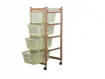 Legno Line Carrello Legno Con Cesti Plastica