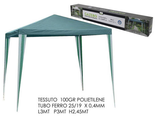 GAZEBO 3X3 VERDE POLIETILENE          