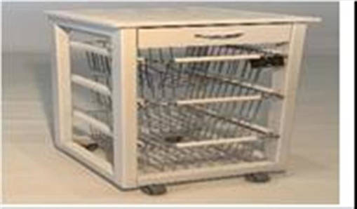Legno Line Carrello P/Frutta Lusso Slim Col. Bianco