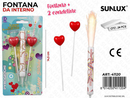 Sunlux HAPPY BIRTHDAY + 2 HEART CANDLES