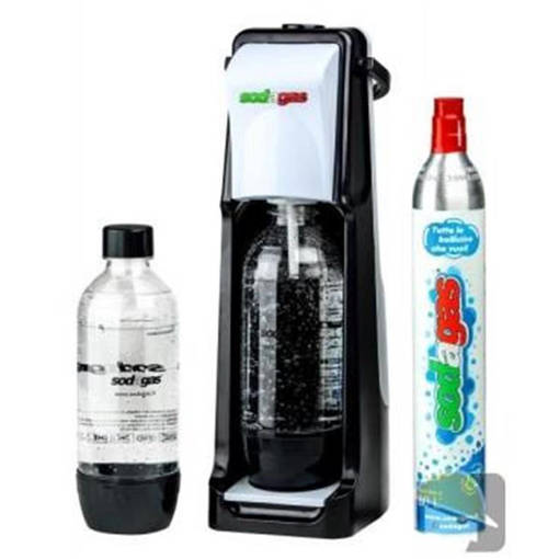 Sodagas Gasatore Domestico "Bollicino Black" con Cilindro Ricarica e Bottiglia 