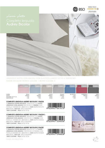 Zambetti Coppia Lenzuola Audrey Bicolor, 2 piazze