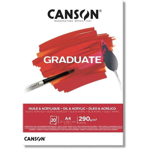 Canson - Blocco GRADUATE Oil & Acrylic A4 20 fg. 290 g/m² C400110380