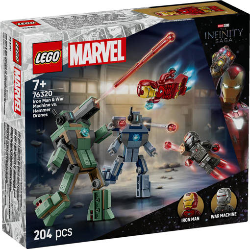 Lego Super Heroes Marvel 76320 Iron Man e War Machine contro i droni di Hammer