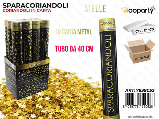 Wooparty Sparacoriandoli Stelle Oro Metal 40Cm /Pz Da 12**