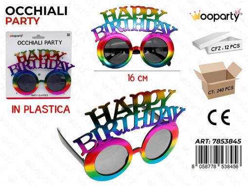 Wooparty  Occhiali Party H. Birth. 16Cm /Pz Da 12**