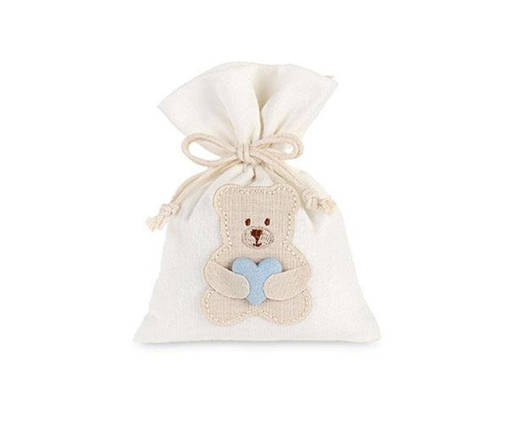 Cupido 12 Pezzi Sacchetto Orsetto Cuore Azzurr 100X140