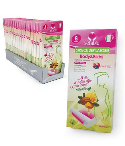 Setablu Strisce Body Bikini 8Pz Argan E Cera Api