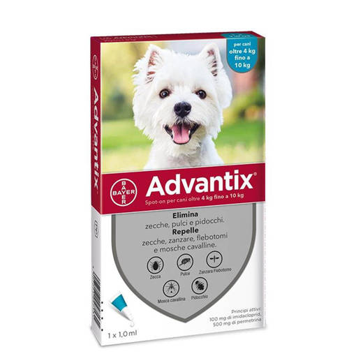 Advantix Spot On per cani oltre 4 kg fino a 10 kg - 1 x 1,0 ml 