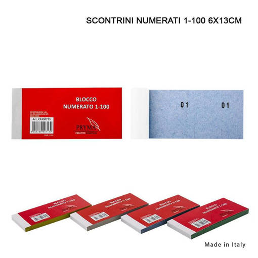 Pryma Scontrini Numerati 1-100 6X13Cm 0203404