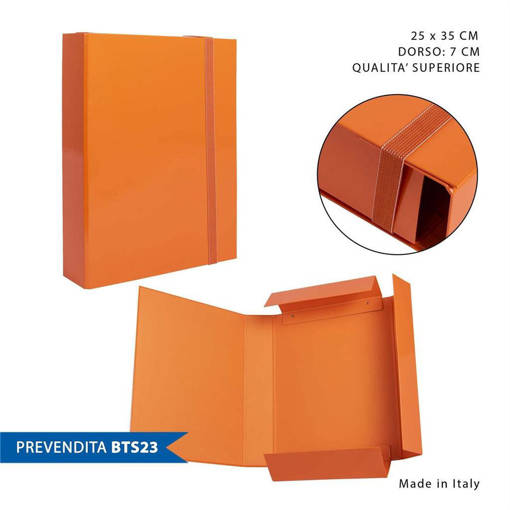 Pryma Cartella 3/L Elast.Piatto D7 25X35Cm Arancio 0212497