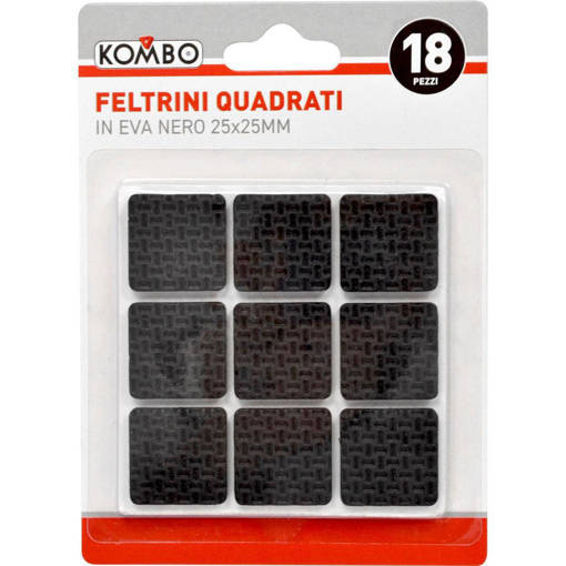 Kombo Set 18 Pz Feltrini Quadrati In Eva Nero 25X25Mm