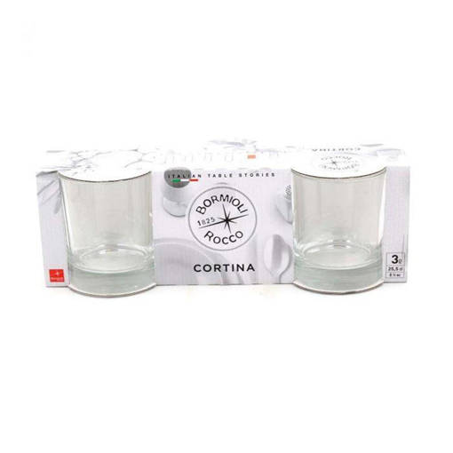 Bormioli Rocco CORTINA Bicchieri Acqua 25 cl, 3 pezzi