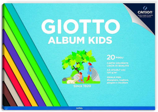 Fila - Giotto - Album kids per disegno A4 carta colorata 20 fogli F580700