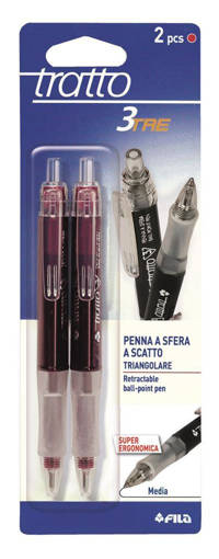 Fila - Tratto - Penna a sfera 3Tre 2 pz rosso F042502